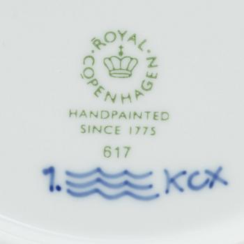 Royal Copenhagen, Three pairs of 'Blue fluted' porcelain plates, 'Musselmalet', second part of the 1900s.