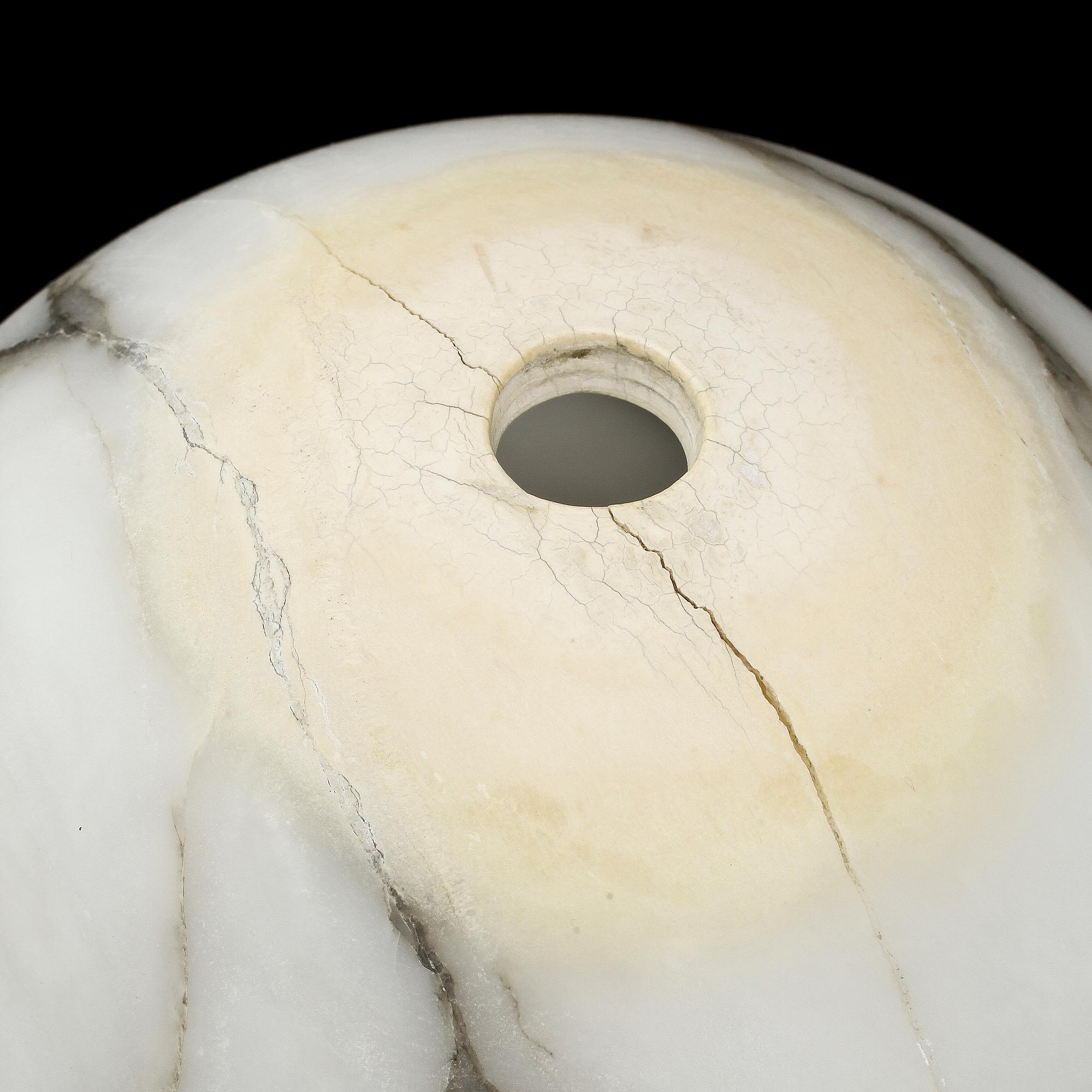 PIEDESTAL MED LAMPA, alabaster, 1900-tal.