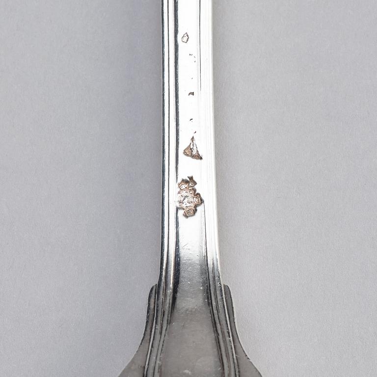 The von Fersen cutlery, a set of French silver cutlery, three pieces, 18th century.