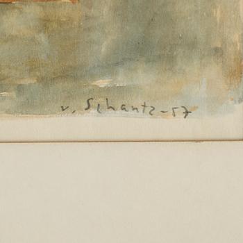 PHILIP VON SCHANTZ, akvarell, signerad och daterad -57.