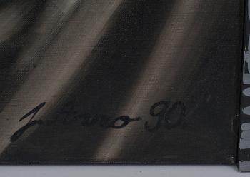 JAAK ARRO, öljy kankaalle, puureliefejä, signeerattu ja päivätty -90.