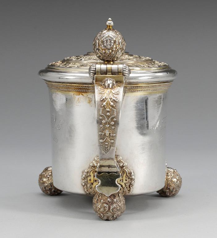 DRYCKESKANNA, av Anders Hafrin, Göteborg 1727. Senbarock.