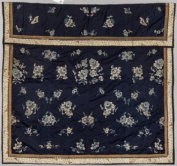 An embroidered silk panel, late Qing dynasty.