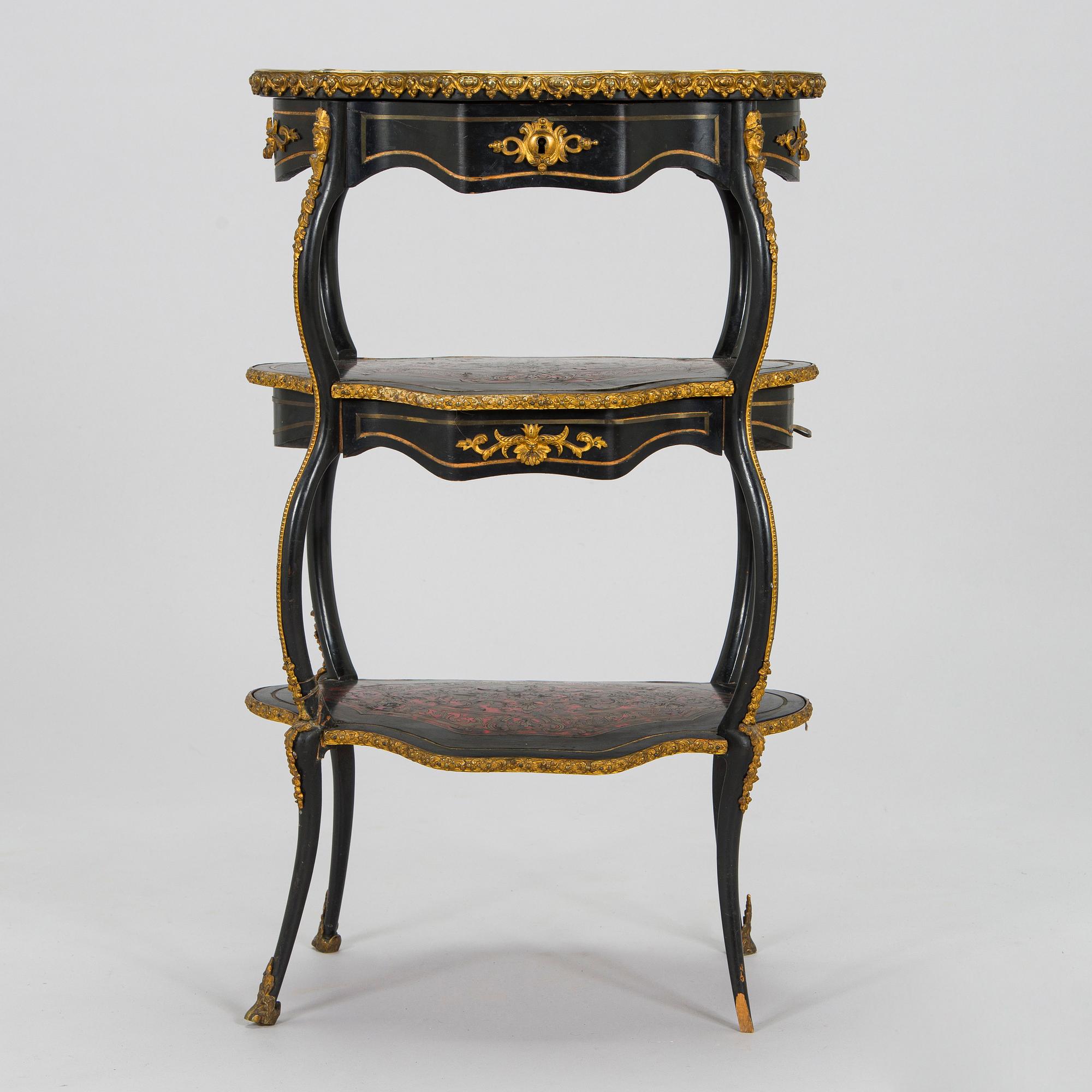 Etagere/ bord, boulle-stil, Frankrike 1800-talets slut.