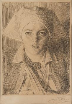 ANDERS ZORN, Etching, 1918, signed.