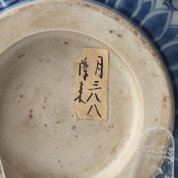 A blue and white bowl, Qing dynasty, 18th Century.