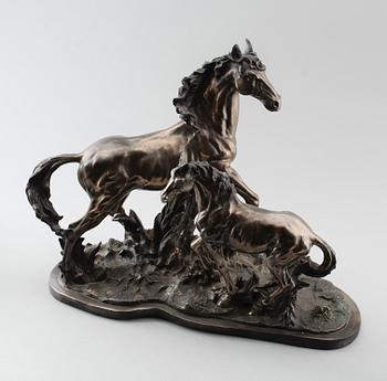 SKULPTUR, bronserad metall, 1900-talets andra hälft.