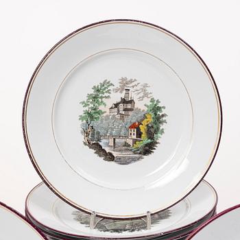 Rörstrand, Tallrikar, 22 st, 1800-tal.