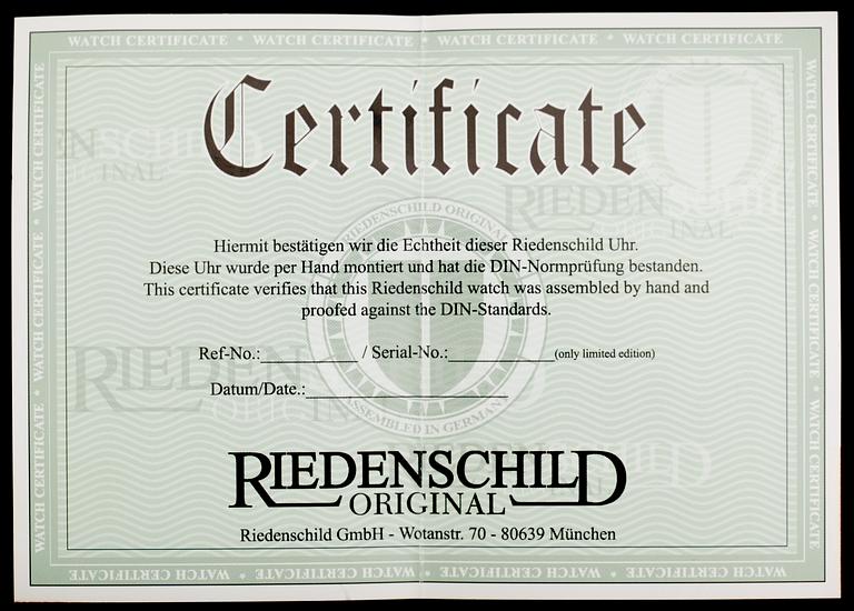 ARMBANDSUR, stål, Riedenschild, Precision Instruments, Totaliso Second Edition, Tyskland.