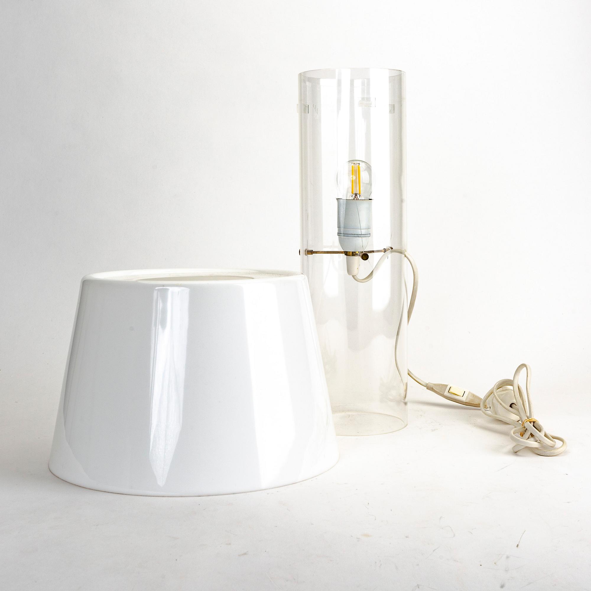 A pair of Innolux plastic table lamps later part of the 20th century.