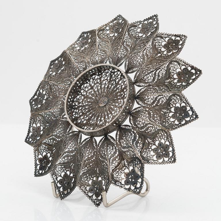 A filigree silver table decoration, Spain 1960s.