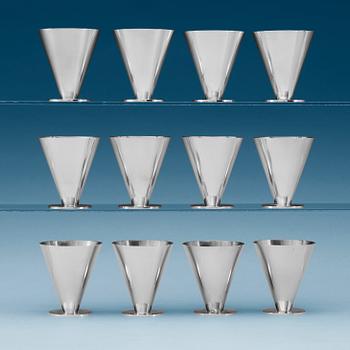 766. WIWEN NILSSON, cocktailglas, 12 st, Lund, 1946-48, sterling.