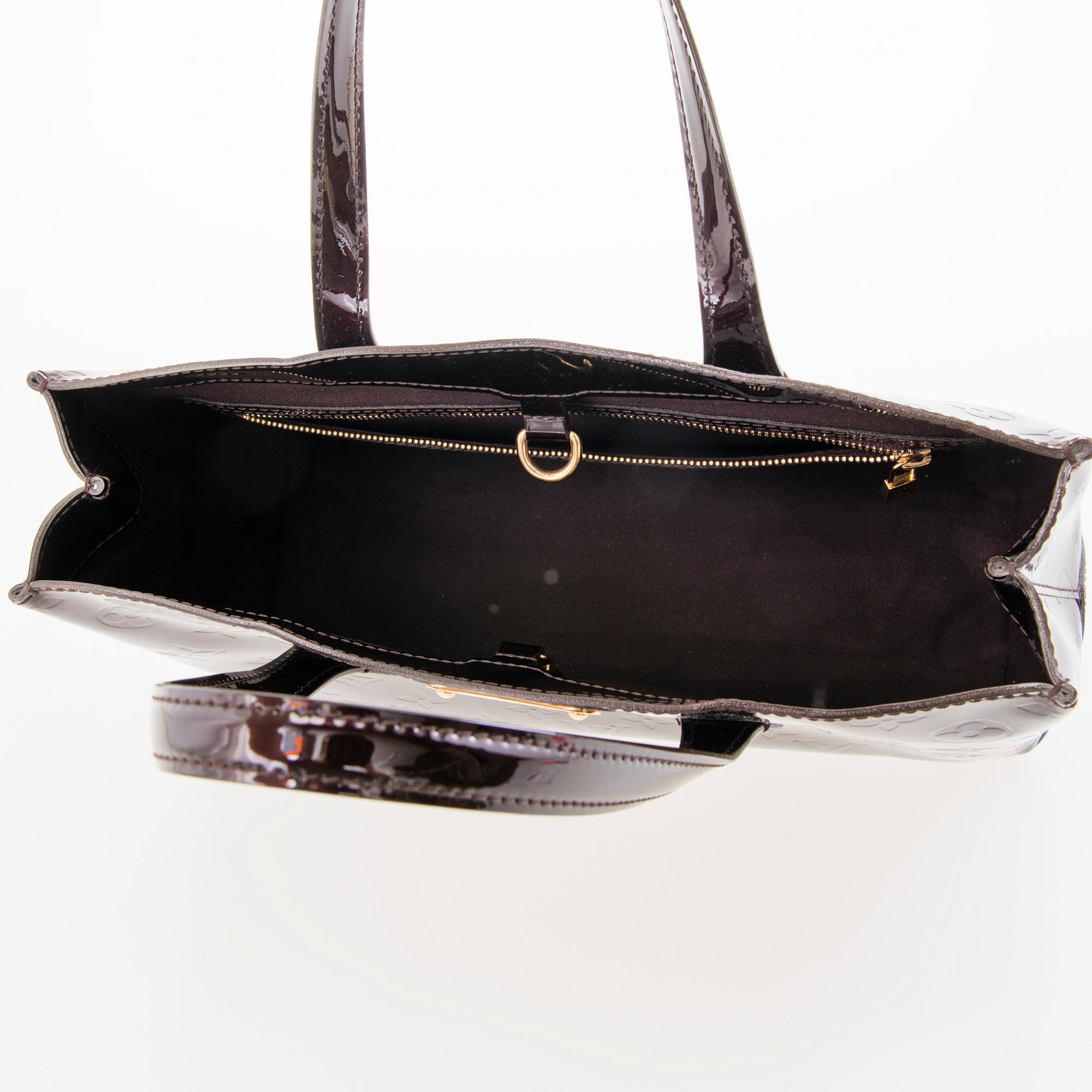 LOUIS VUITTON Amarante Monogram Vernis Wilshire PM Bag.