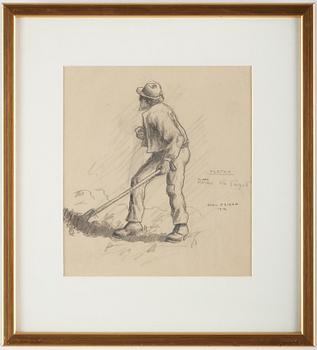 Axel Fridell, pencil drawing, signed and dated 1912.