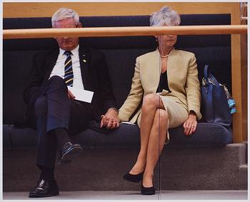 Urban Andersson, Carl Bildt och Anna Maria Corazza Bildt på riksmötets öppnande, september 2018.