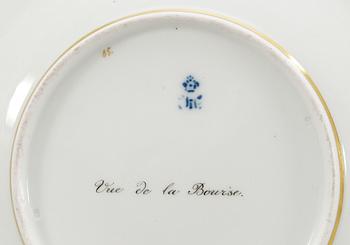 A Russian dinner plate, Imperial Porcelain Manufactory, St Petersburg, period of Emperor Nicholas I (1825-55).