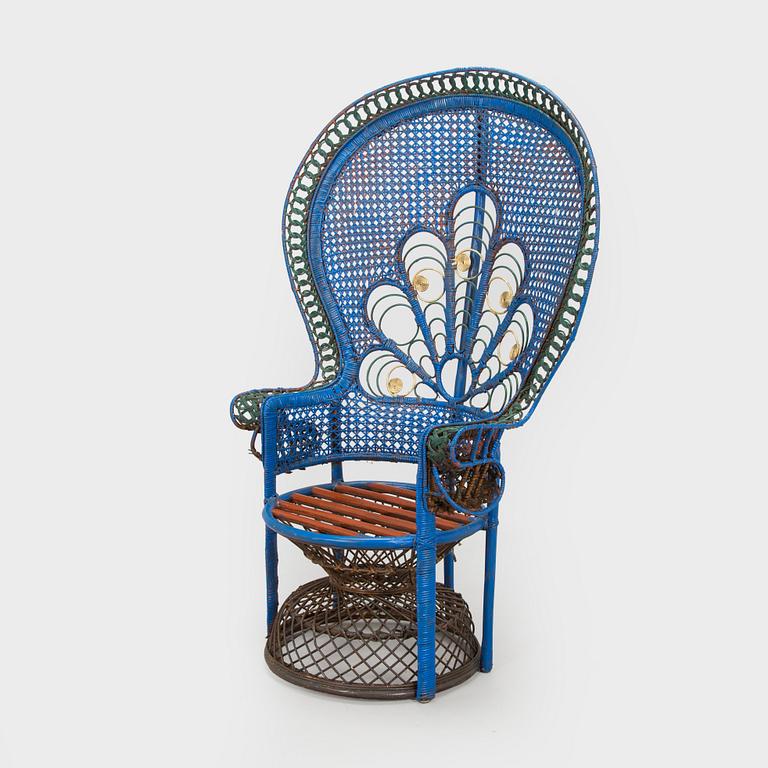 A rattan peacock chair, second half of the 20th century.