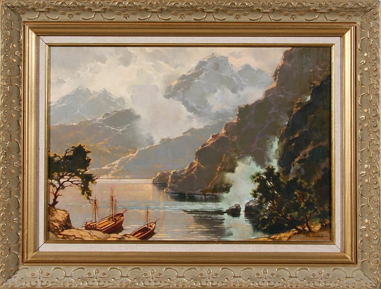 JAN BOHUMIL POSPISIL, olja på duk. Sign.