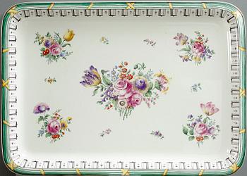 BRICKBORD, med fajansbricka, Rörstrand 1900-tal.