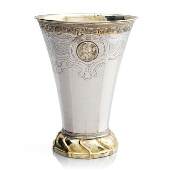 261. Simson Ryberg, bägare, delvis förgyllt silver, Stockholm 1779. Gustaviansk.