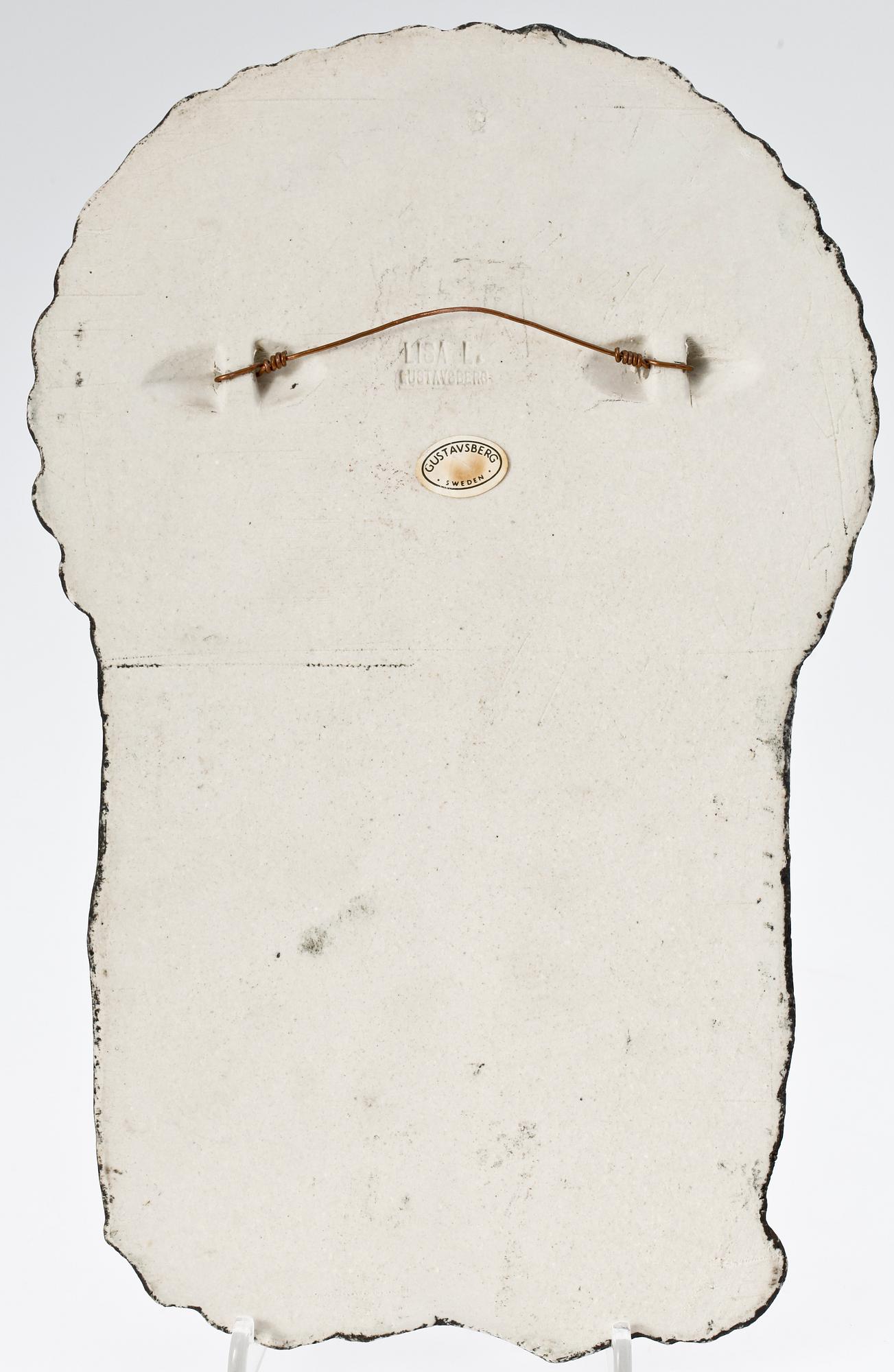 VÄGGPLAKETT, stengods, Lisa Larson, Gustavsberg.