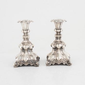 Candlesticks, a pair, silver, Finland, 1970s.