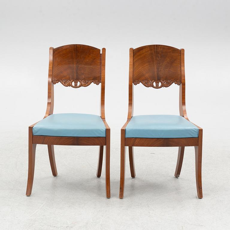 Stolar, åtta stycken, Baltikum, ca 1840-tal,  Senempire.