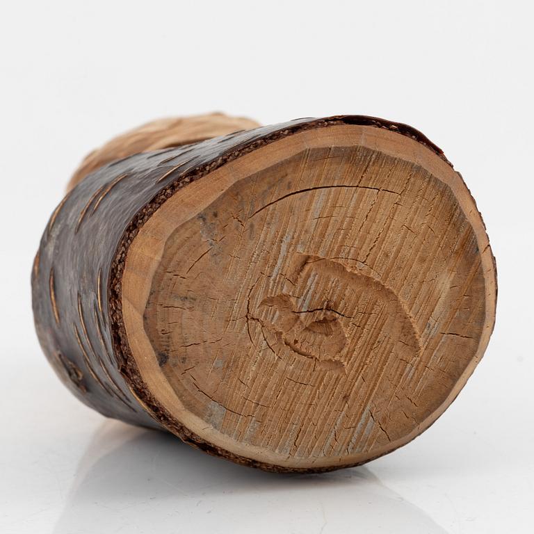 Bengt Jonsson, birch sculpture, signed.