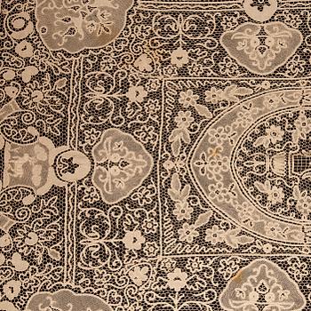 BORDDUK / SÄNGÖVERKAST,  möjligen Cantu-spets, Italien 1920-tal.