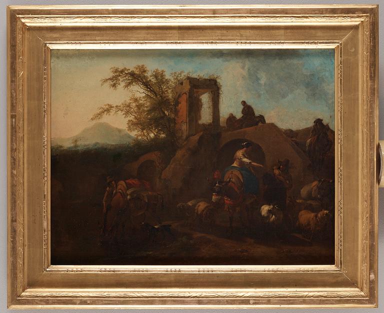 Nicolaes Berchem, NICOLAES BERCHEM, oil on canvas, signed.