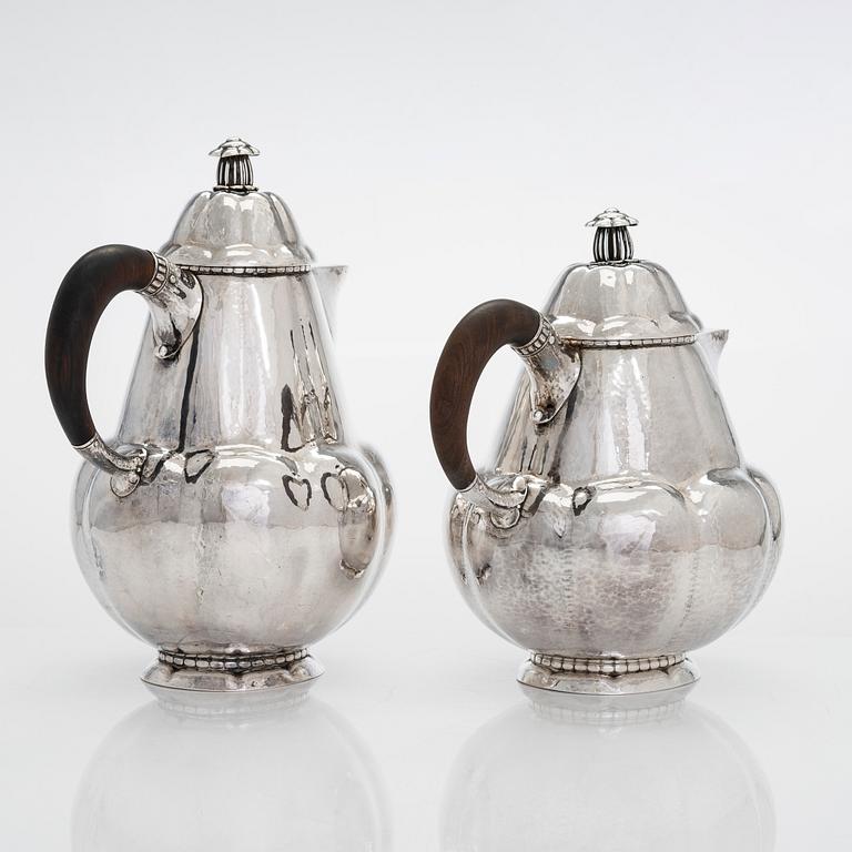 Albert Feinauer, te- och kaffeservis, silver, 6 delar, Weimar-Schmuck, Tyskland 1921-1925.