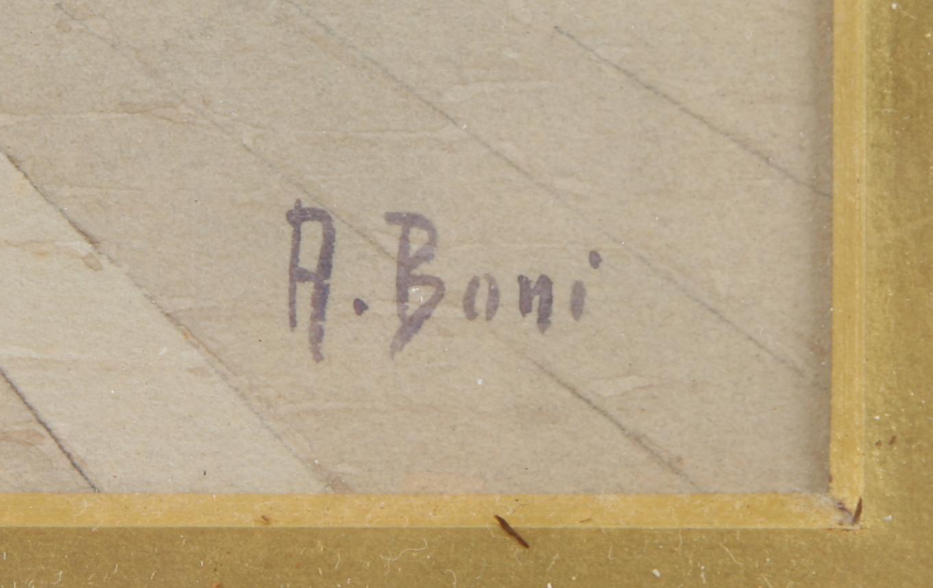 OKÄND KONSTNÄR, akvareller, 2 st, sign A Boni.