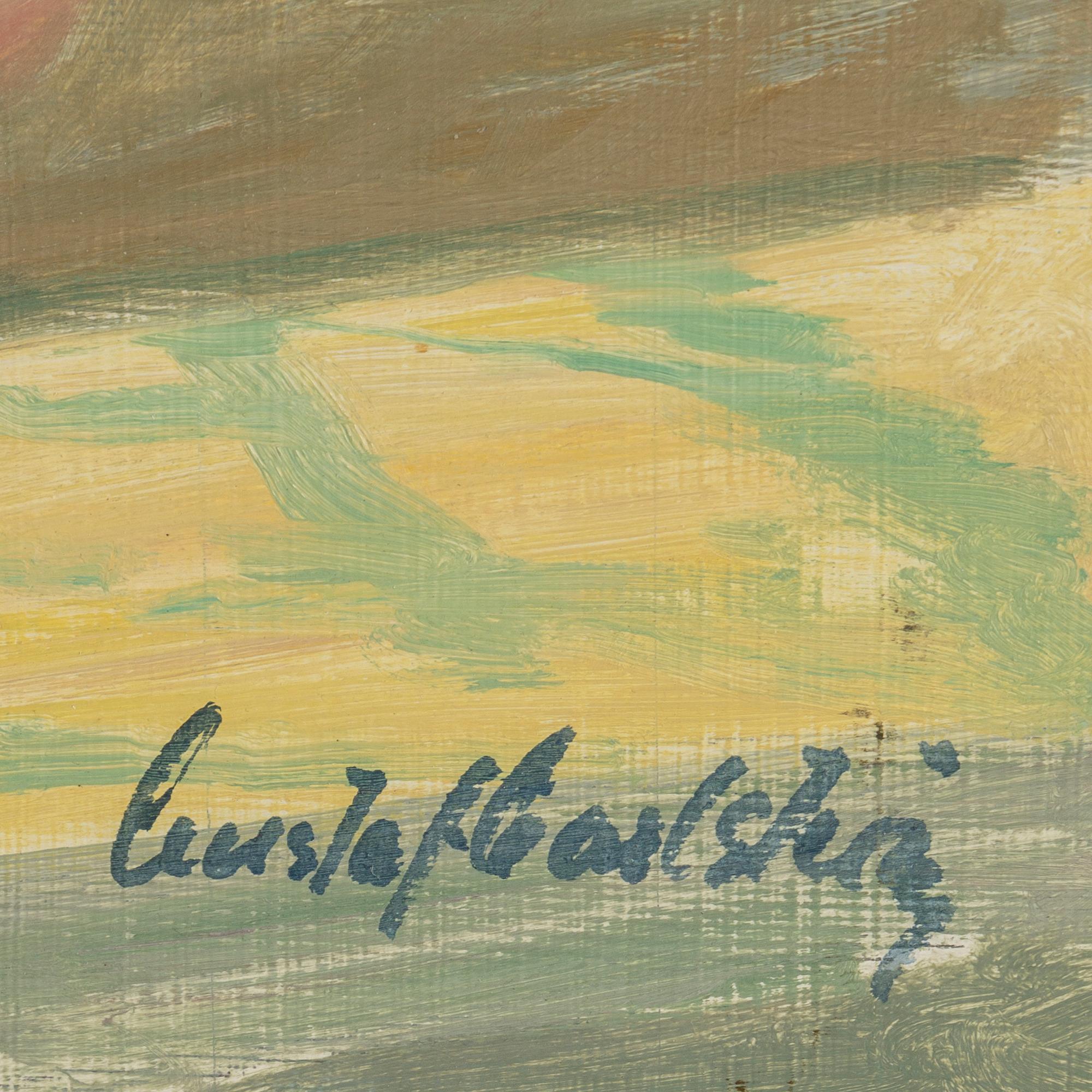 GUSTAF CARLSTRÖM, olja på pannå, signerad.