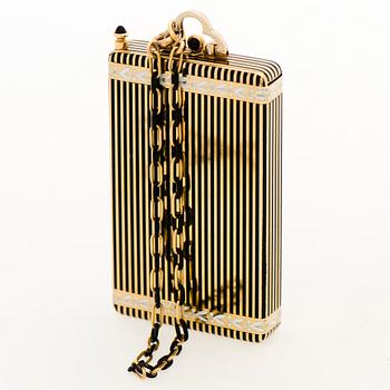 Cartier Art Deco Vanity Case 18K guld med emalj och onyx.