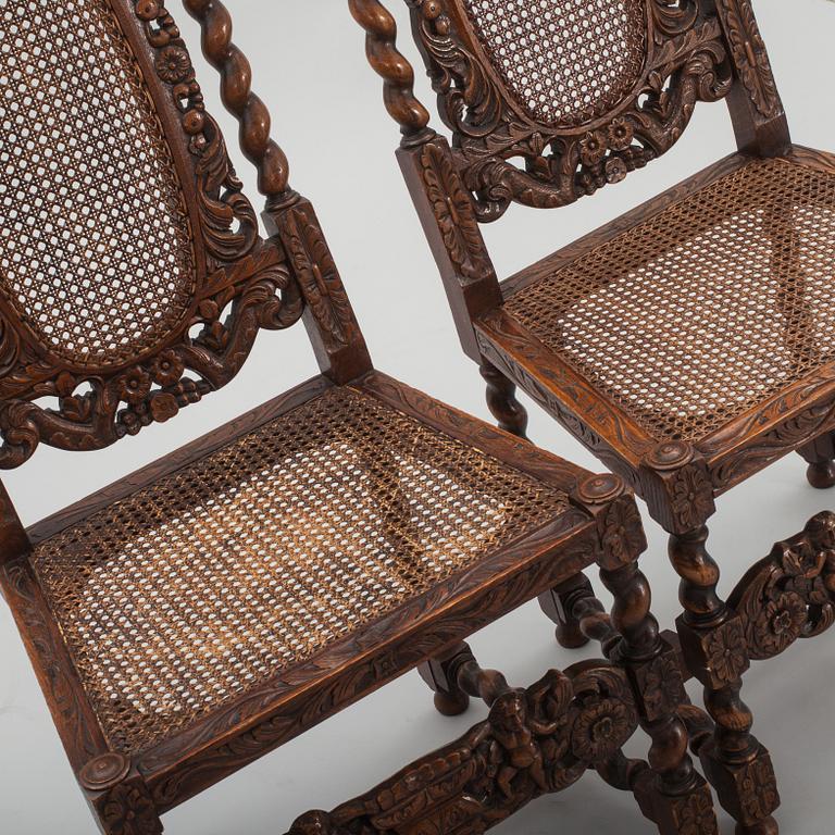 STOLAR, ett par, barockstil, 1900-tal.