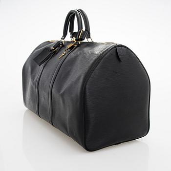 Louis Vuitton, A Black Epi Leather Keepall Bag.