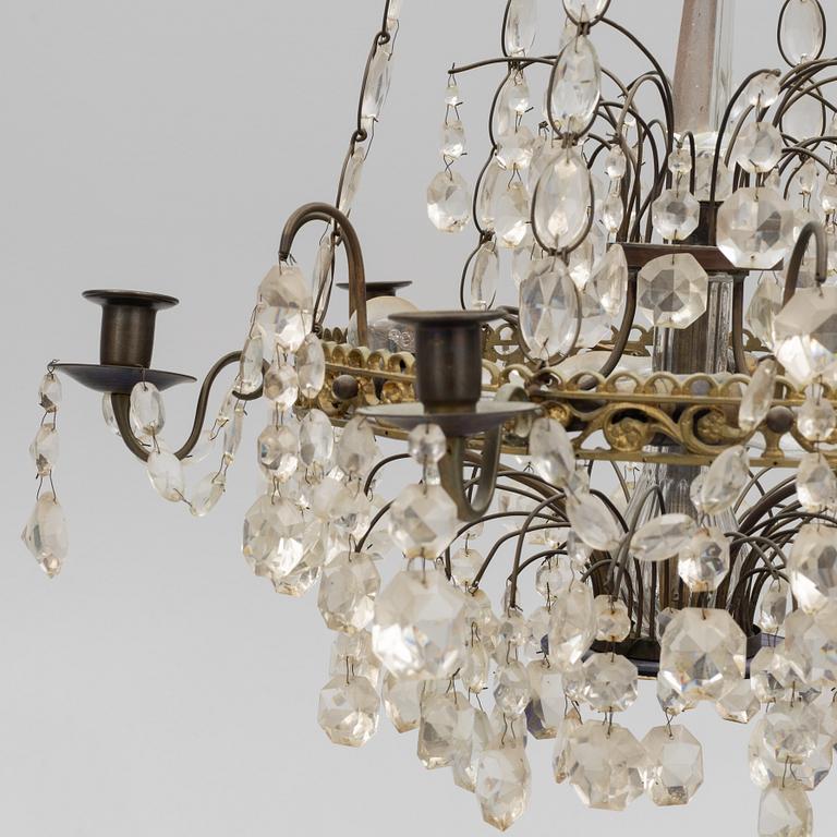 A Gustavian style chandelier, first half of the 20th century.