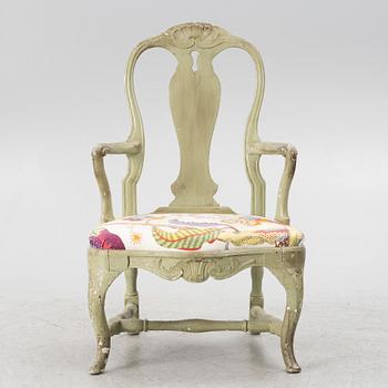 A Swedish rococo armchair, Stockholm, later part 18th century.