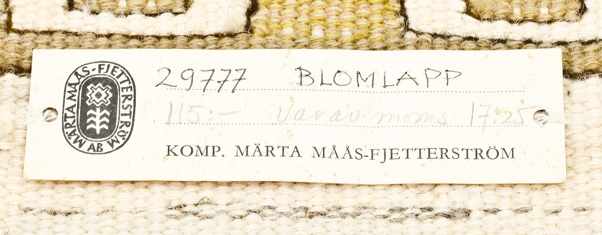 VÄVNAD, Märta Måås-Fjetterström, ABMMF.