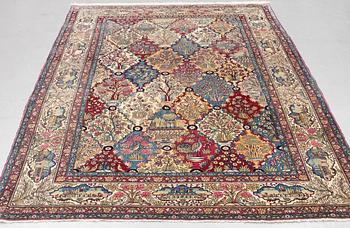 A carpet, figural semi-antique Kerman /Teheran, ca 319 x 210--215 cm.