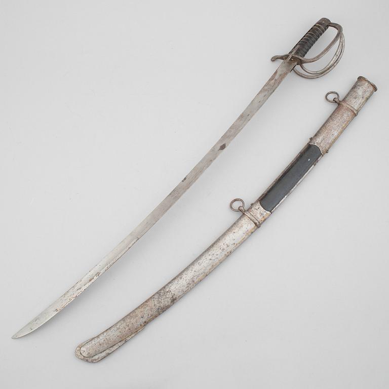 Sabel, svensk, m/1825 för husarerna, med balja.