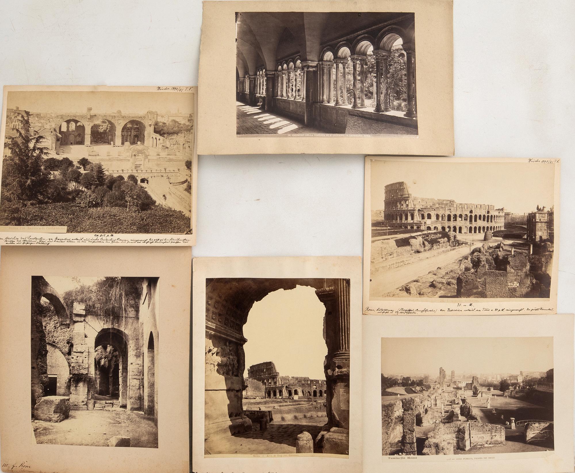 Photographs 6 boxes Forum Romanum, Rome around 1900.