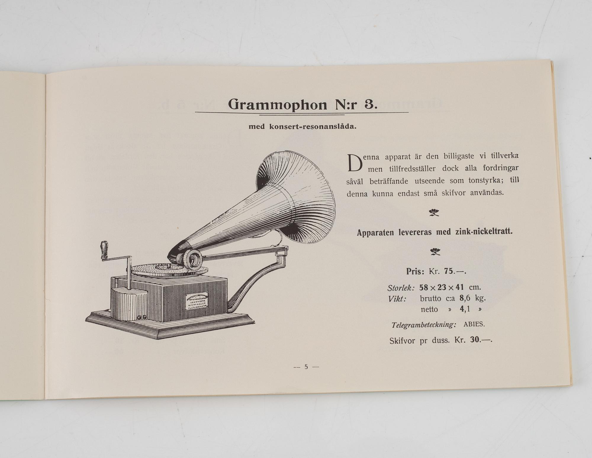 Grammofon, "Victor Talking Machine", His Master's Voice, USA, 1900-talets första hälft.