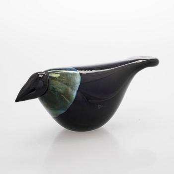 Oiva Toikka, a glass bird, 'Crow', signed Oiva Toikka Nuutajärvi Notsjö.