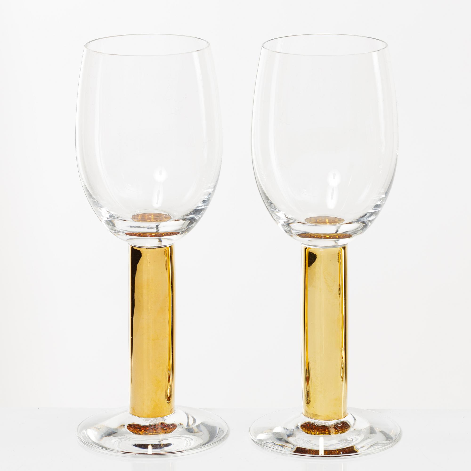 Gunnar Cyrén, 11 wine glasses, "Nobel", Orrefors, Sweden.