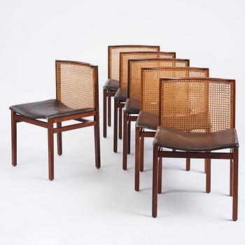 Tito Agnoli, a set of 6 chairs, La Linea, Italy, post 1957.