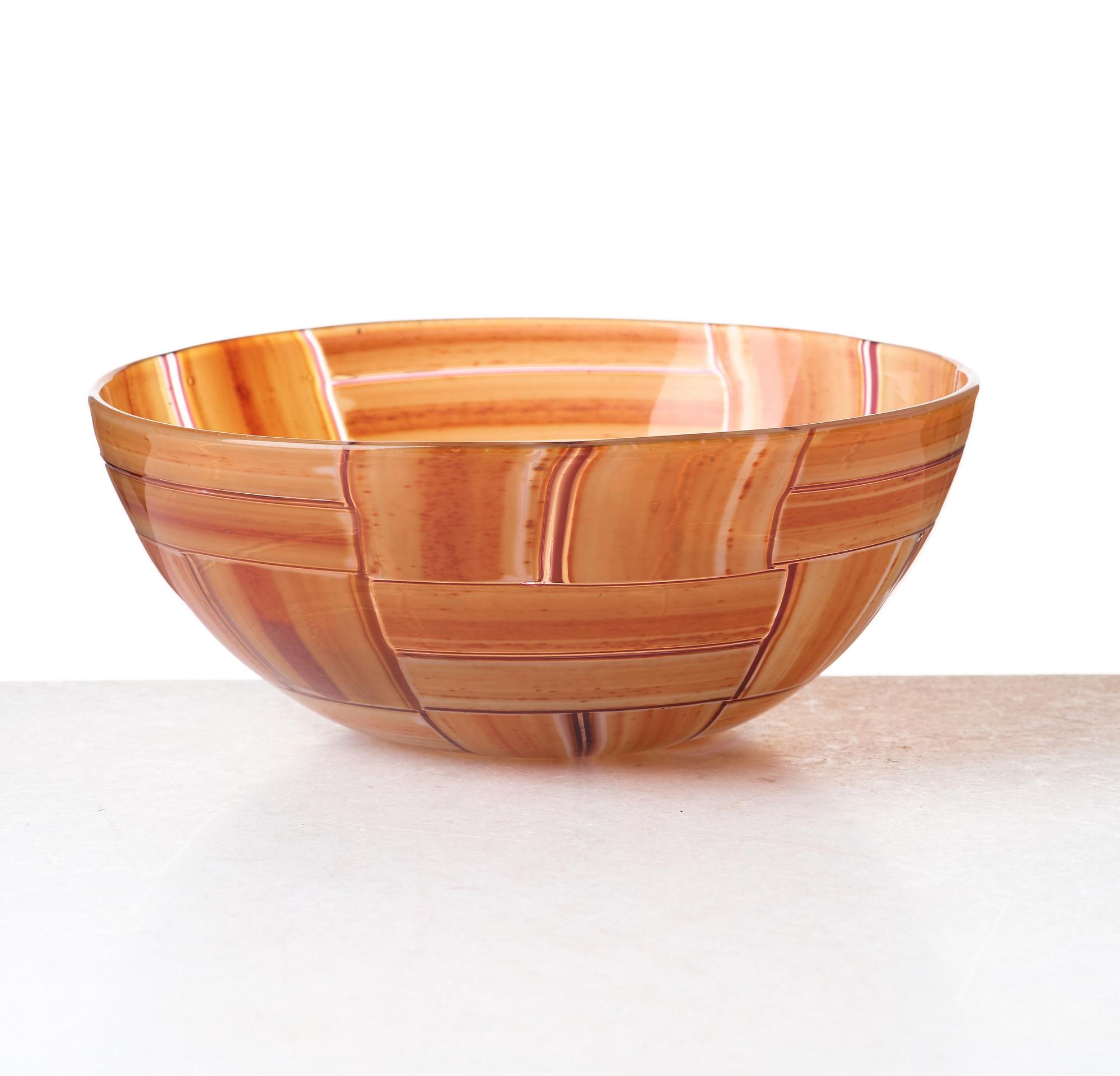 Ercole Barovier, a "Tessere Ambra" bowl, Barovier & Toso, Murano Italy 1950's.