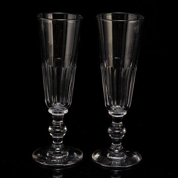 a set of ten 19th century  champagne glasses.
