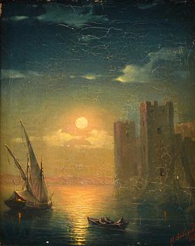 292. Ivan Constantinovich Aivazovsky, EVENING LIGHT OVER THE FORT.