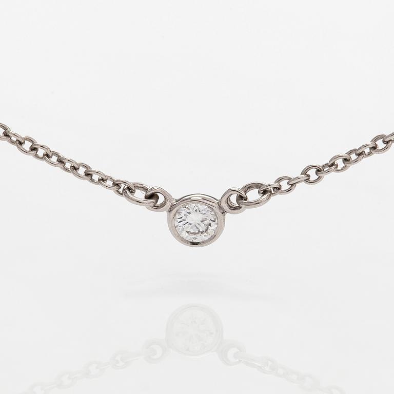 Tiffany & Co, Elsa Peretti, a platinum necklace, "Diamonds by the Yard",with a diamond approx. 0.05 ct.